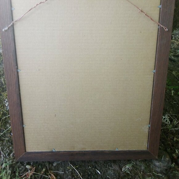 Vintage 60s Jesus Christ Sacred Heart Christian Religious Portrait Framed - Picture 7 of 7